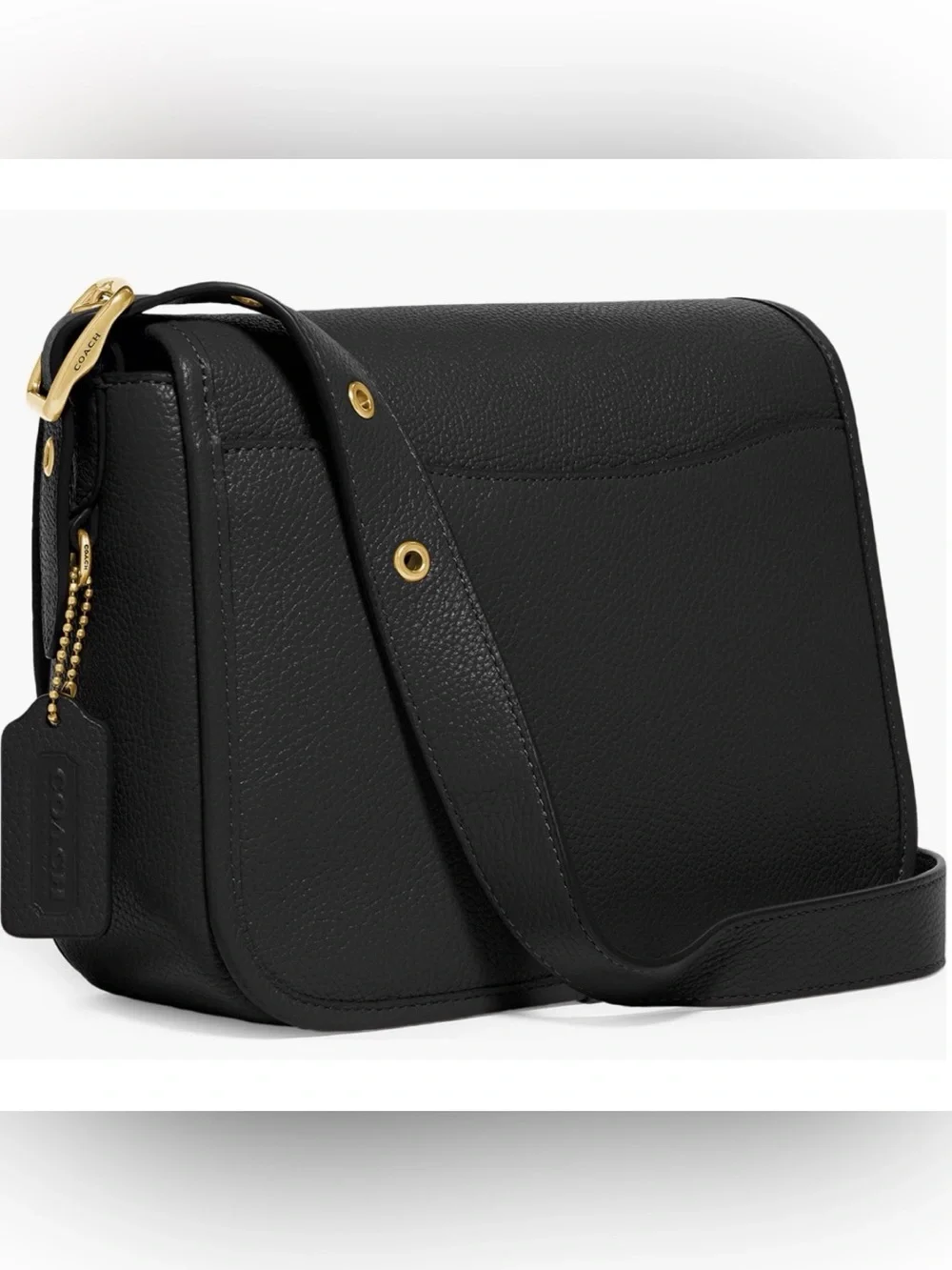 COACH Rambler BLACK Pebble Leather Crossbody Bag - Picture 14 of 15